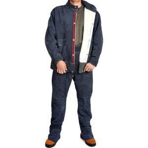 牛革 電気溶接防護服 溶接用 防護服 作業服 上下セット 溶接保護