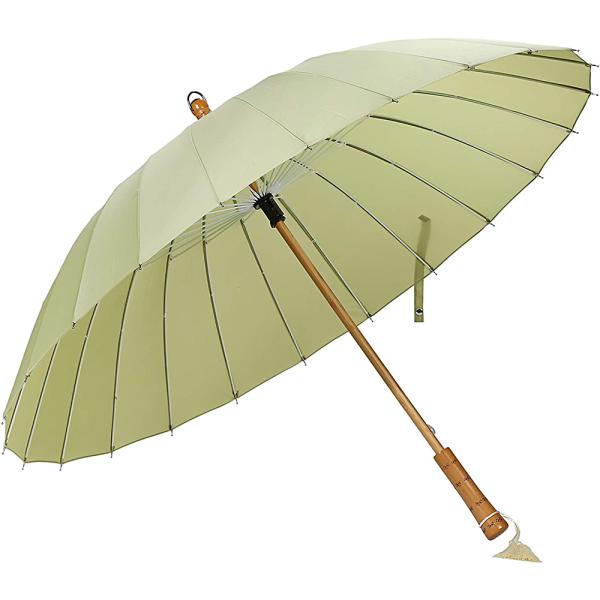 傘 長傘 雨傘 レディース メンズ 和傘 番傘 紳士傘 24本骨 木製手元 軽い 耐風 撥水 グラス...