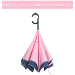 傘 長傘 雨傘 逆さ傘 さかさま傘 自立傘 手...の詳細画像1