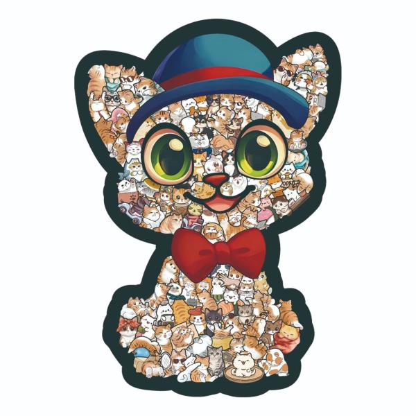 木製 ジグソーパズル 猫 112ピース 大人向け 高難度 インテリア プレゼント 猫好き必見 ウッド...