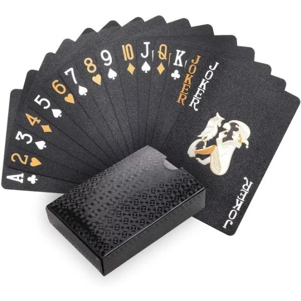 トランプ プラスチック 54枚 ブラック ゴールド カードゲーム マジックトランプ パーティー 防水...