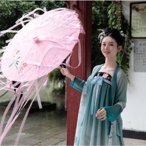 可愛い中華コスプレ傘　チュールリボン　タッ�