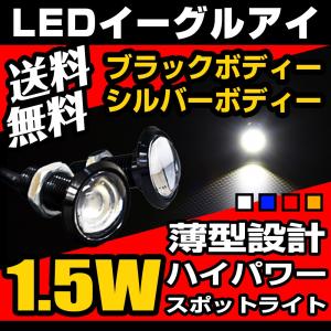 LED スポットライト 23mm イーグルアイ 薄型 デイライト ホワイト/ブルー/レッド/アンバー ハイパワー1.5W ボルト型 防水 2個セット 送料無料｜parts-com