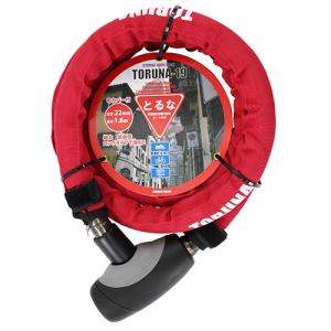TORUNA バイク チェーン ケーブルロック TORUNA19 ロング極太スチールジョイント レッド ロングスチールジョイント