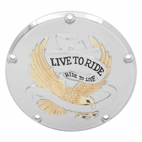 【互換品】 Live to Ride ダービーカバー - 5穴 - ゴールド ドラッグスペシャリティ...