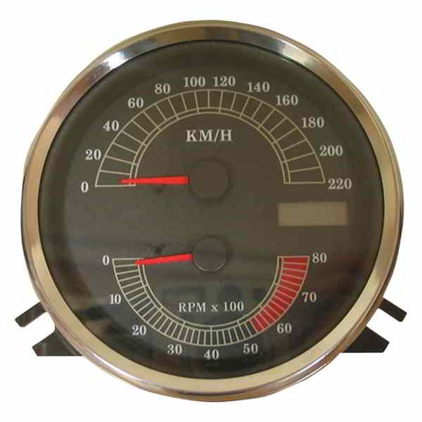 【互換品】 電子式スピードメーター/タコメーター - 標準装備 - 220 KPH/8000 rpm...