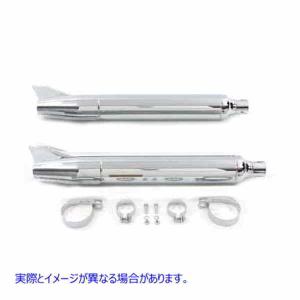 30-3186 レプリカ フィッシュテール マフラー セット クローム 取寄せ Vツイン Replica Fishtail Muffler Set Chrome (検索用／｜ハーレーパーツデポPARTS DEPOT