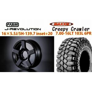 FARM J-REVOLUTION マットブラック 16×6J/5H+20 グラントレックMT2 