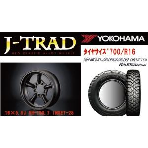 J-TRAD マットブラック 16×5.5Ｊ/5Ｈ-25　ジオランダーＭＴワイルドトラクション7.00Ｒ16