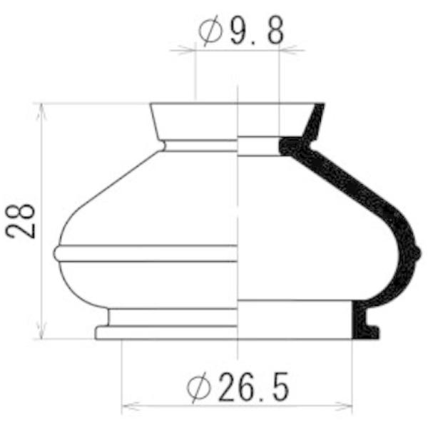 ミヤコ製　Ｆアッパーボールジョイントブーツ　ポーターキャブ（ＰＣ５６Ｔ）