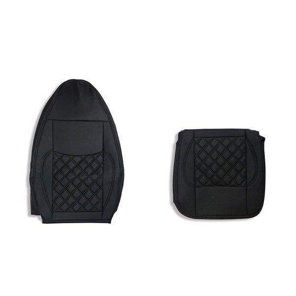 三菱ふそう ベストワン ファイター シートカバー 艶無し 黒 助手席用 ダイヤモンドブラックステッチ...