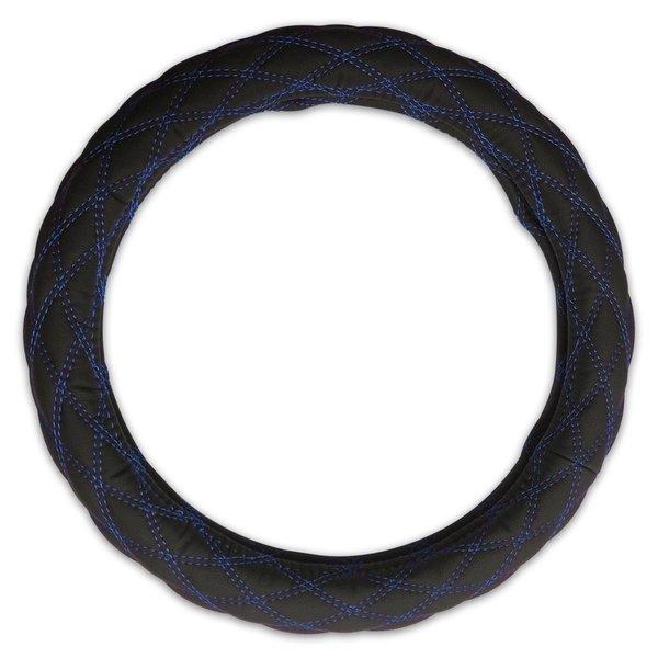 ステアリング カバー 艶無し ブラック PVC レザー 2HS 45cm 厚み4mm ダイヤカット ...