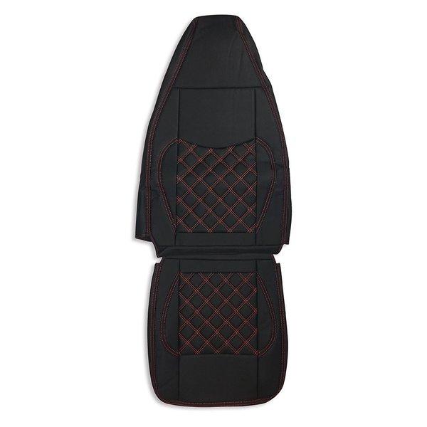 三菱ふそう ブルーテック キャンター H22/10~H28/3 シートカバー 艶無し 黒 運転席 ダ...