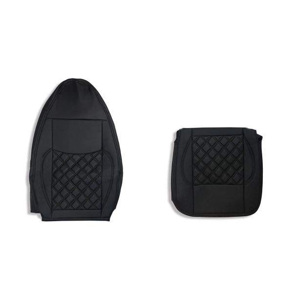 三菱ふそう ベストワン ファイター シートカバー 艶無し 黒 助手席用 ダイヤモンドブラックステッチ...