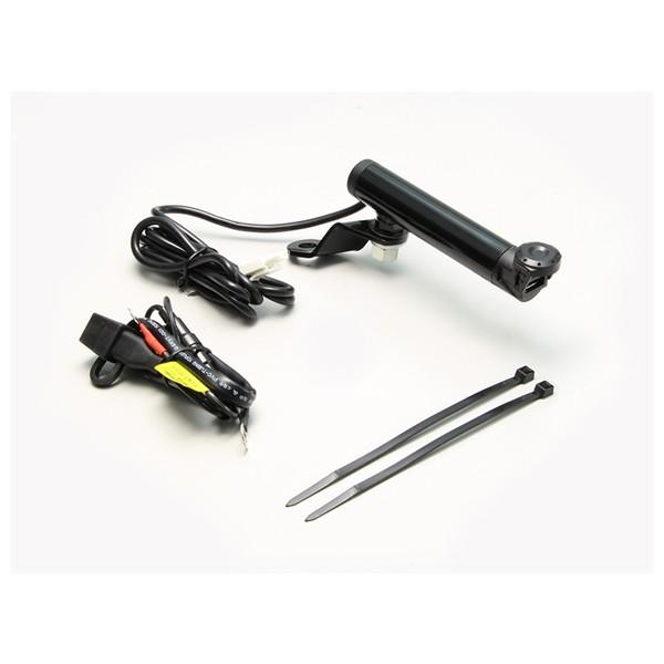 【○メーカー在庫あり】ハリケーン クランプバー　ショートタイプ １５度 USB電源付 [ブラック] ...