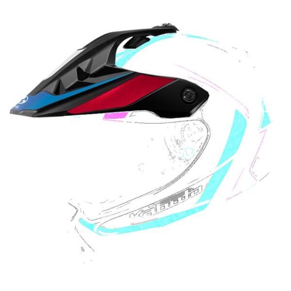 OGK Kabuto D20F バイザー ブロックホワイトブルーレッド OGK49660946274...