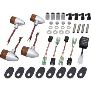 POSH Z900RS/CAF? LED クラシカル 砲弾タイプウインカーキット メッキボディ/オレ...