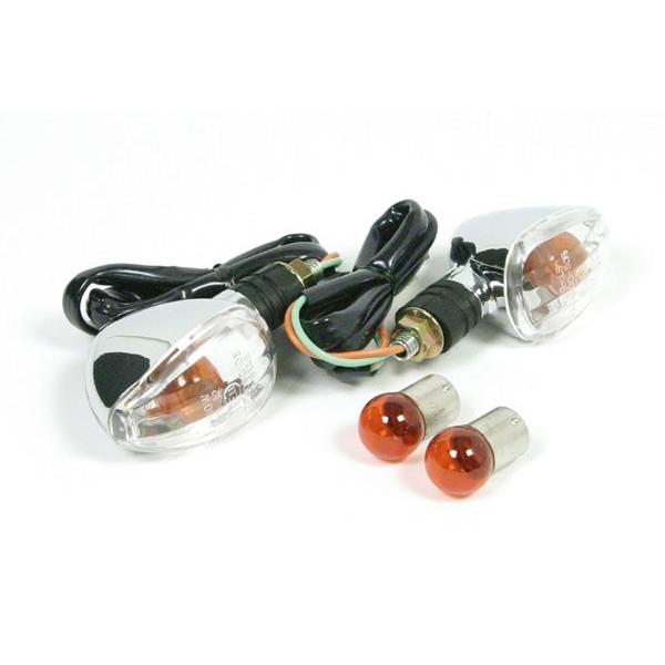 武川  ストリームラインウインカーSET(メッキ)ハンヨウ　09-03-0925