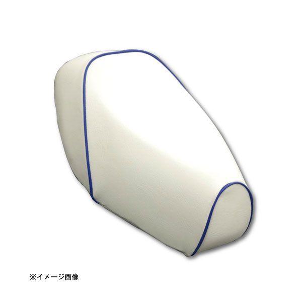 AZZU(アッズ) レッツ4用　国産カスタムシートカバー [白カバー・青パイピング/被せるタイプ]　...