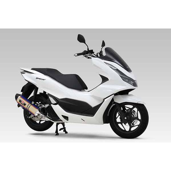 ヨシムラ PCX(23) フルエキマフラー 機械曲R-77S チタンブルーカバー/カーボンエンド 1...