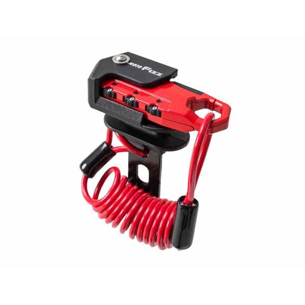 【7月14日出荷】TANAX ヘルメット用ワイヤーロック コイル レッド MF-4760