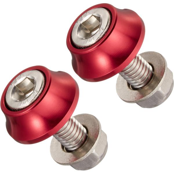 【4月4日出荷】POSH NOプレートCAPボルト&amp;ナット レッド　200381