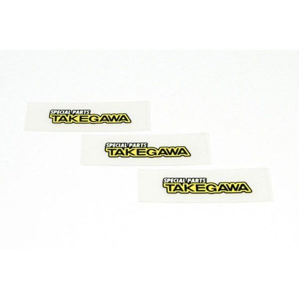 【4月3日出荷】武川  ステッカー タケガワ XS クロ/キ (3マイ)　08-01-0010