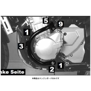 ヘプコ＆ベッカー エンジンガード ブラック  BANDIT1250/S('07〜)  501326-0001｜partsboxpm