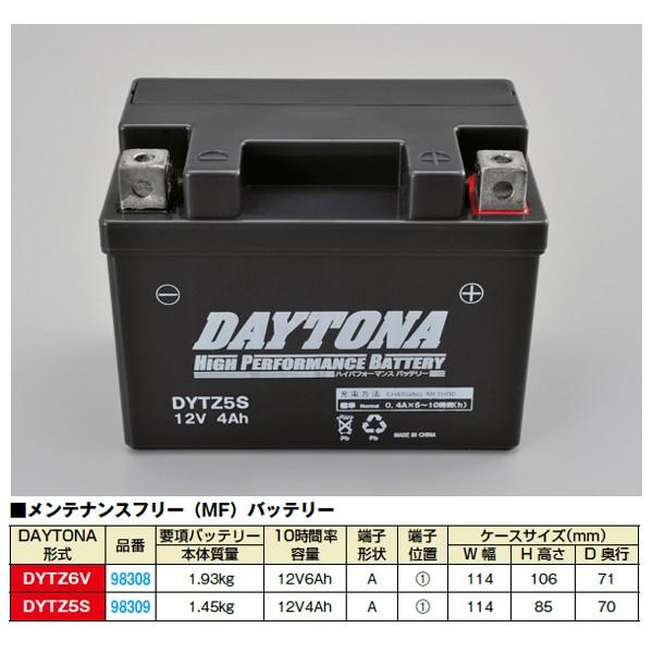 【5月14日出荷】デイトナ ハイパフォーマンスバッテリー DYTZ5S 電解液注入済  98309