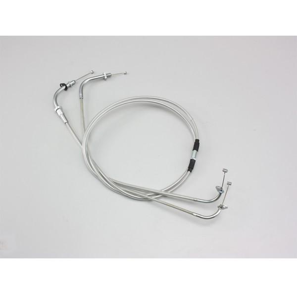 【○メーカー在庫あり】ハリケーン ロングスロットルケーブルW ステンレスメッシュ　HB6345M-2...