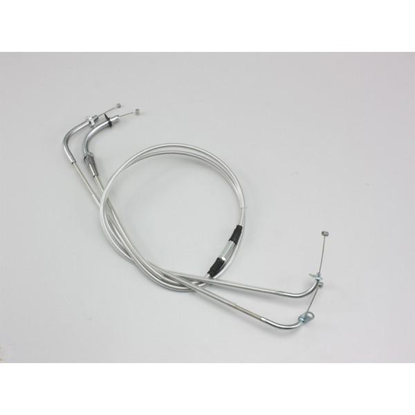 【○メーカー在庫あり】ハリケーン ロングスロットルケーブルW ステンレスメッシュ　HB6444M-2...