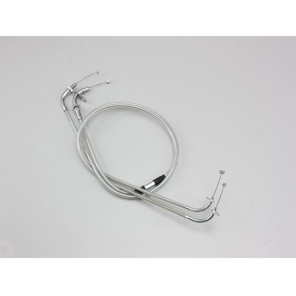 【○メーカー在庫あり】ハリケーン ロングスロットルケーブルW ステンレスメッシュ　HB6444M-3...