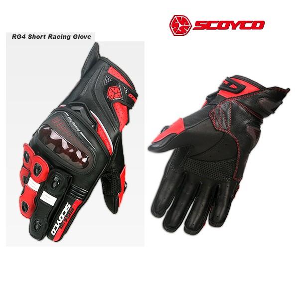 SCOYCO(スコイコ) RG4 ショートレーシンググローブ[ブラック/レッド：2XLサイズ]  R...