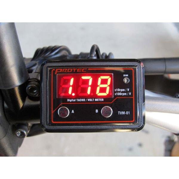 プロテック No11294 12V車専用 デジタル タコ&amp;ボルトメーター　TVM-01