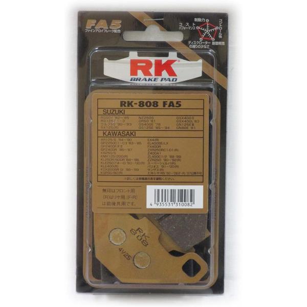 【3月17日出荷】RKジャパン RK-808FA5 FINEALLOYパッド 　808FA5