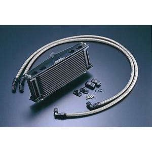 アクティブ ゼファー400/400X オイルクーラー(サイド廻し)ストレート ブラック #6 サーモ...