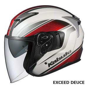 【5月14日出荷】OGKカブト オープンフェイスヘルメット EXCEED DEUCE(エクシード デュース)  パールホワイト  M(57-58cm)  OGK4966094584498｜partsboxsj