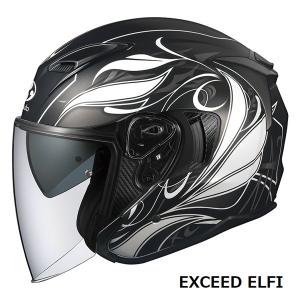 【5月10日出荷】OGKカブト オープンフェイスヘルメット EXCEED ELFI(エクシード エルフィ)  フラットブラック  L(59-60cm)  OGK4966094609849｜partsboxsj
