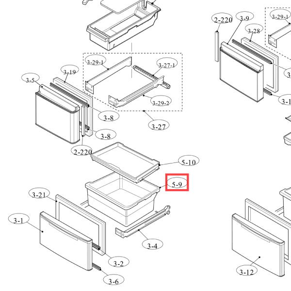 シャープ SHARP 冷蔵庫 冷凍室 冷凍ケース（大） 2014281958
