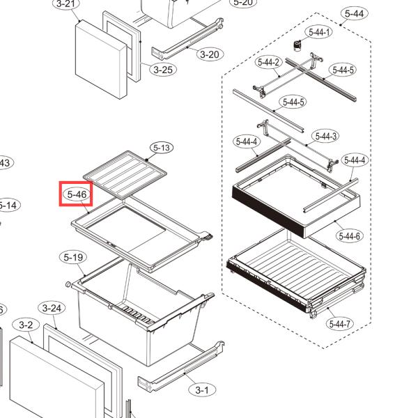 シャープ SHARP 冷蔵庫 冷凍室 冷凍ケース（中） 2014282002
