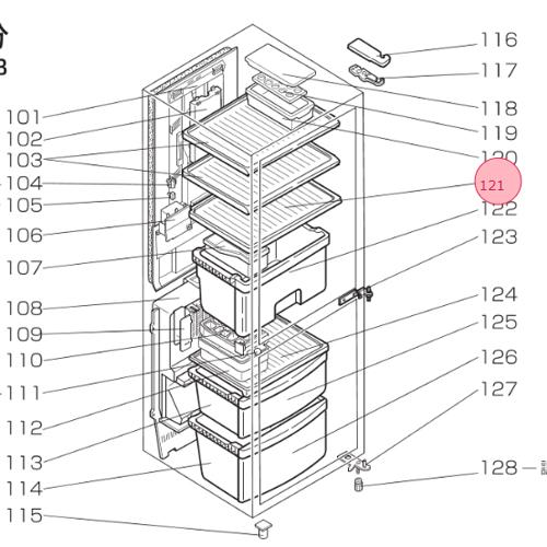 三菱 MITSUBISHI 冷蔵庫 冷蔵室棚（小） M20KT0456
