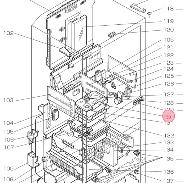 三菱 MITSUBISHI 冷蔵庫 給水タンクふたパッキン M20LA0106