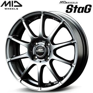 マルカサービス MID WHEELS StaG 4本Set メタリックグレー 4.5J-15 