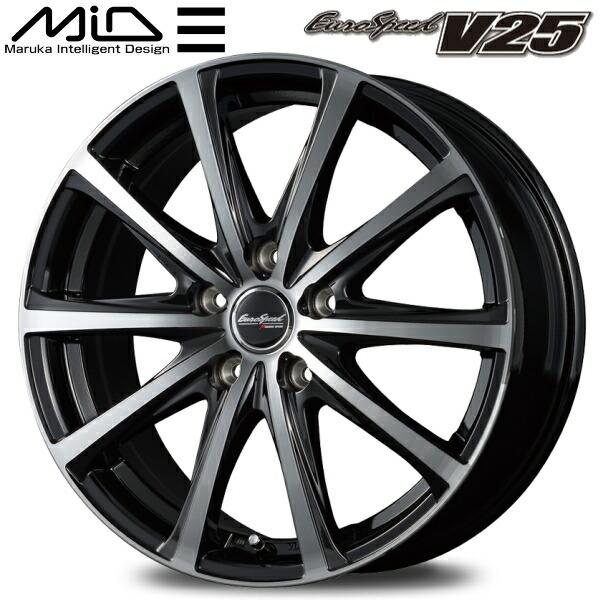 MARUKA MID EuroSpeed V25 ホイール1本価格 ブラックポリッシュ 4.5J-1...