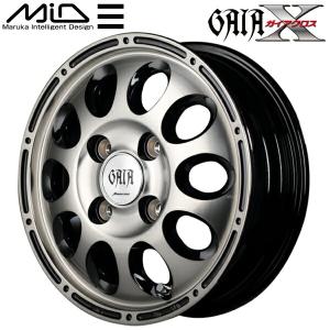 MARUKA MID GAIA X ホイール4本Set ブラックポリッシュ/ブラッククリア 3.5J-12インチ 4穴/PCD100 インセット+45｜partsdepot