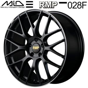 MID RMP 028F ホイール1本 セミグロスブラック+リムエッジDC+ロゴマシニング 8.0J-18inch 5H/114.3 inset+42｜partsdepotys2