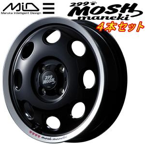 MID 299MOSH MANEKI ホイール4本 Kuro 4.5J-14インチ 4穴/PCD100 インセット+45｜partsdepotys4