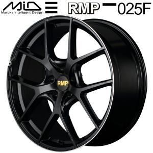 MID RMP 025F ホイール4本 セミグロスブラック+リムエッジDC+ロゴマシニング 8.0J-18inch 5H/114.3 inset+42｜partsdepotys5