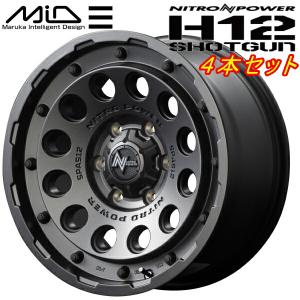 MID NITRO POWER H12 SHOTGUN ホイール4本 バレルブラック 6.0J-15inch 6H/PCD139.7 inset+33｜partsdepotys5