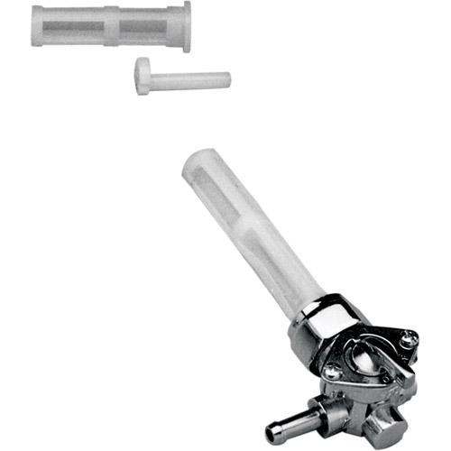 KUSTOM1 純正交換用クロームペットコック 左側 ハーレー スピゴット バイク